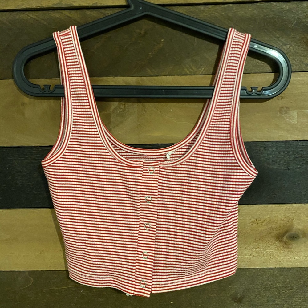 pacsun, red/white tank top